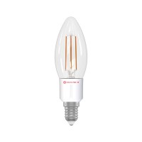 Лампа светодиодная свеча ретро прозрачный стеклянный корпус  ELECTRUM 5W E14 4000K A-LC-1880