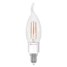 Лампа светодиодная свеча на ветру ретро ELECTRUM 5W E14 4000K A-LC-1881 прозрачный стеклянный корпус 