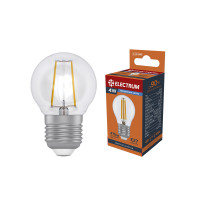 Світлодіодна лампа ELECTRUM LB-4F 4Вт E27 4000K куля прозора (A-LB-1386)