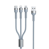 Кабель Remax Jany Series 3в1 USB to Type-C/Lightning/Micro-USB Silver (RC-124TH)
