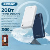 УМБ Повербанк (Powerbank) Remax Pure Series 20Вт + 18Вт PD+QC 20000 мАг Білий (RPP-288)