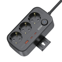 Сетевой удлинитель iKOS F33S-СUPD с быстрой зарядкой (0026-CES)