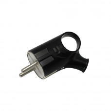 Вилка ELM PAR-E B з кільцем та заземленням 16А Чорна (41-0022)