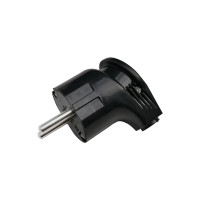 Вилка кутова ELM PAС-E В із заземленням 16 А Чорна (41-0024)