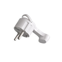 Кутова вилка ELM PAR-1E W з заземленням 16А Біла (41-0031)