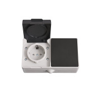 Розетка з вимикачем ELM OSW-10EC із заземленням та захисною кришкою (41-0042)