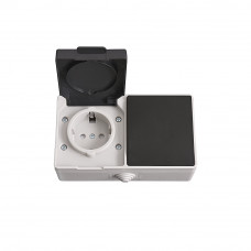 Розетка с выключателем ELM OSW-10EC с заземлением и защитной крышкой (41-0042)