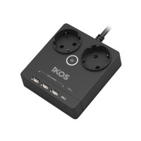 Сетевой фильтр-удлинитель IKOS F25S-CU Black (0006-CEF)